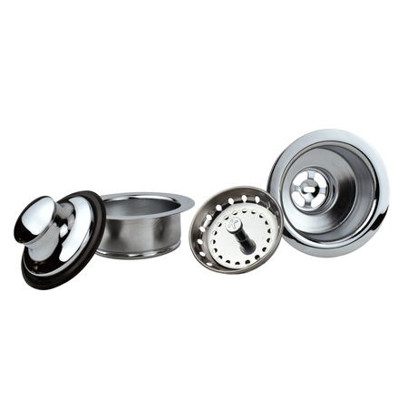 KEENEY MFG Kitchen Sink Strainer and Disposal Flange Set, Polished Chrome K5475